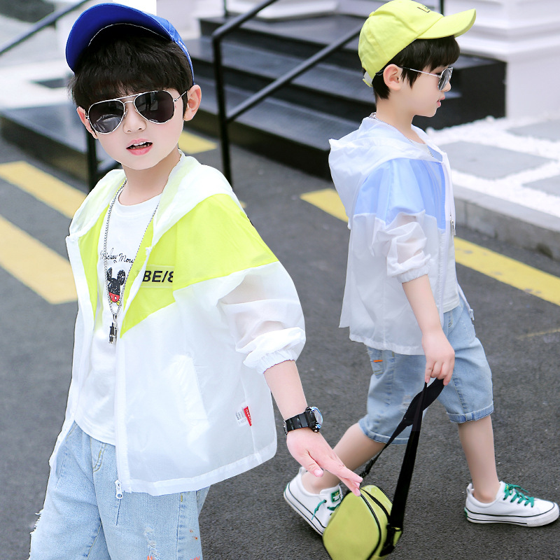 儿童防晒衣男童夏季轻薄款外套2020新款中大童防晒服空调衫批发|ru