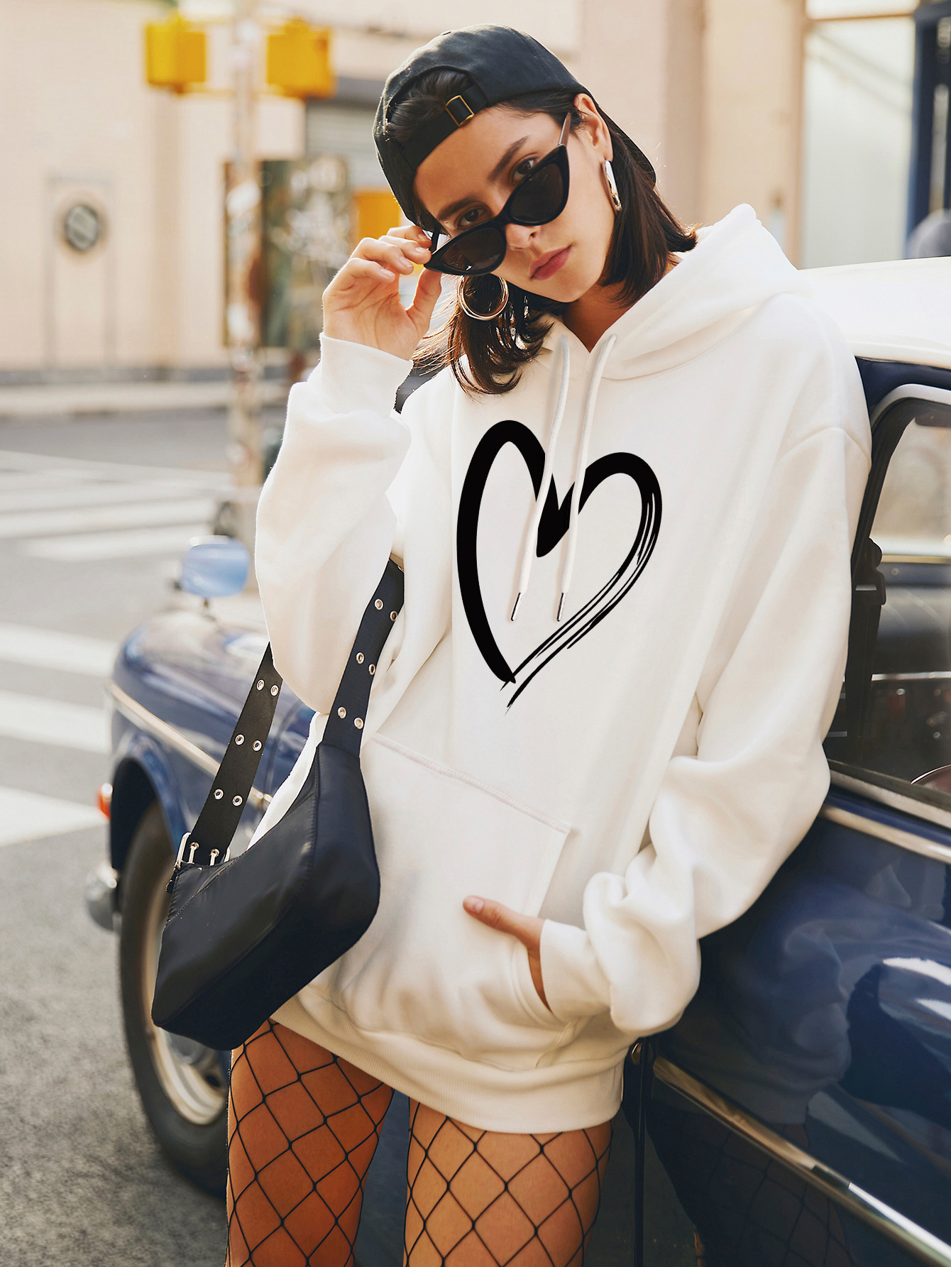 print loose large size hooded sweater women NSSN2259