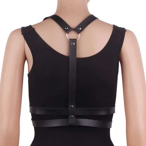 Double-layer leather belt restraint strap suspender
