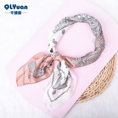 Spring and Summer New Double Color Small Waistnut Satin Silk 70mm Scarf Wholesalers Amoeba Square Scarf