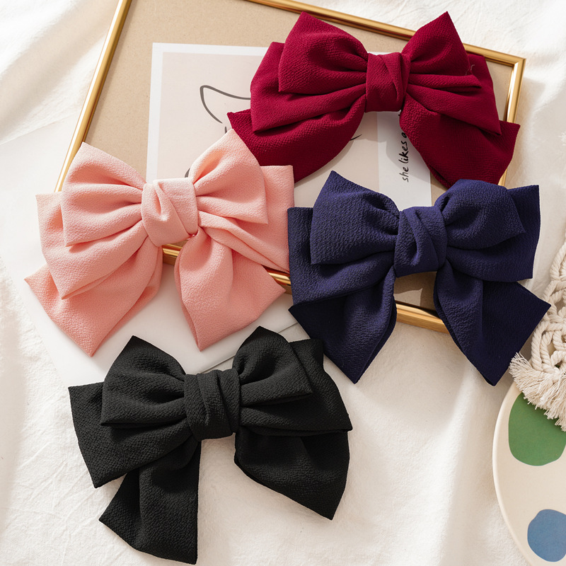 Korean New Fabric Bow Hairpin display picture 1