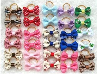 Puppy Head Flower Bow Handmade Pet Head Flower Jewelry Rubber Band Jewelry Aliexpress Amazon Long-term Purchase