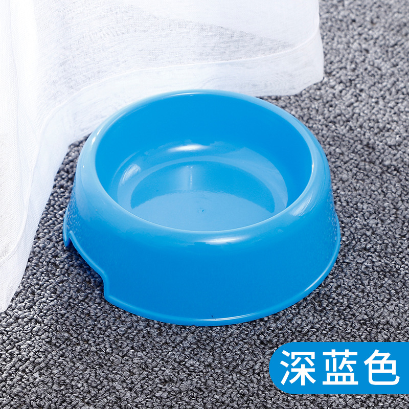 深蓝色质塑料宠物碗 糖果色宠物食具