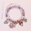 Cute crystal bracelet, strawberry, beaded bracelet, bead bracelet for elementary school students, Korean style, cat, flowered