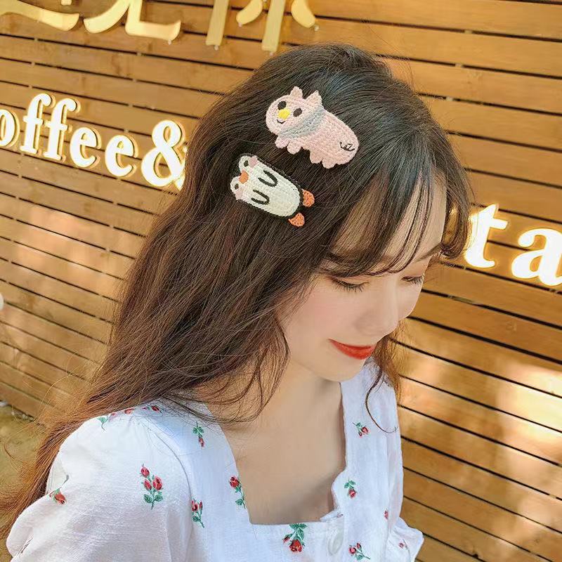 Hair Clip Hair Accessories Type Cute Sweet Kid'S Women's Animal Cartoon Knit Hair Clip