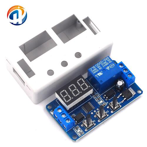 1-Channel 12V Relay Module with Housing, Adjustable Trigger Delay, Cycle Timing for Making and Breaking Contacts