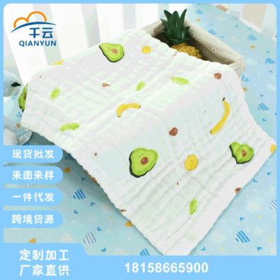 亚马逊热销新款卡通口水巾 宝宝擦汗擦嘴纯棉纱布小方巾现货供应|ms