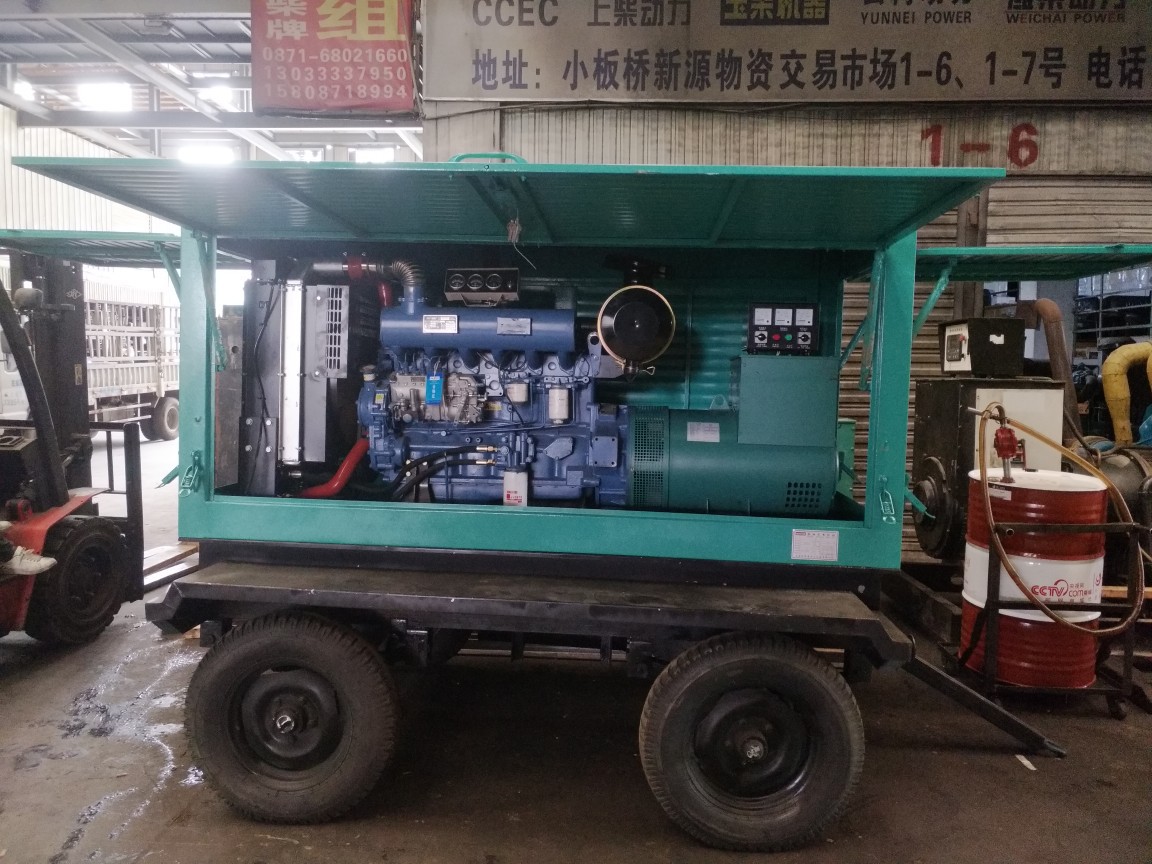 云南昆明云柴120KW配上海齐际有刷移动式静音箱发电机组