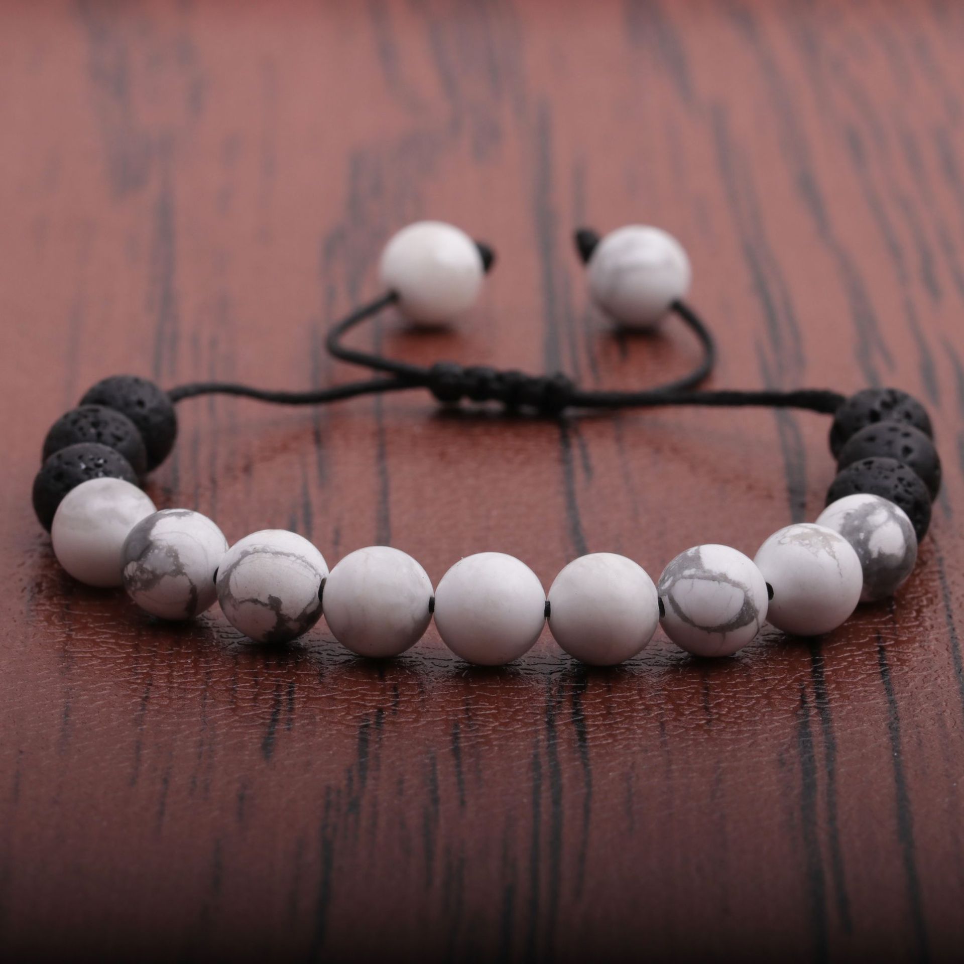 volcanic stone tiger eye turquoise powder spar bracelet