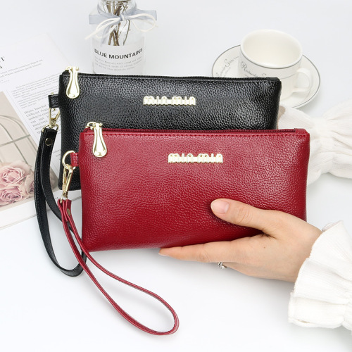 Fashion new women's clutch long wallet litchi pattern soft touch mobile phone bag coin purse women's small bag