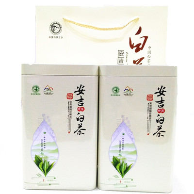 安吉白茶产地货源 有名特产 春茶浙江安吉珍品茶  一拎袋二罐装|ms