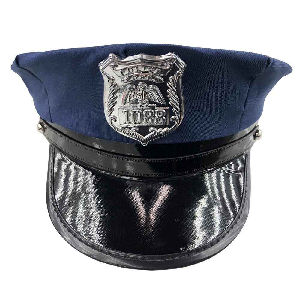情趣制服帽蓝色1088标美国八角帽party夜店角色扮演女警帽子直销