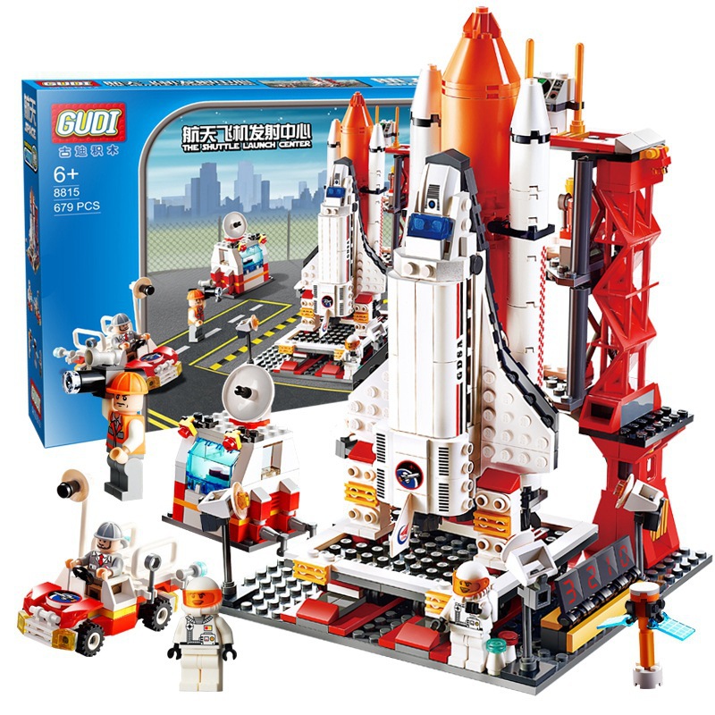 古迪8814积木拼装益智力动脑城市航天飞机火箭儿童男孩子6岁8玩具