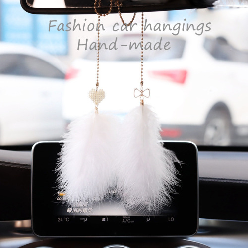 ins car pendant angel wings feather car hanging dream catcher car interior accessories pendant car accessories decoration for women