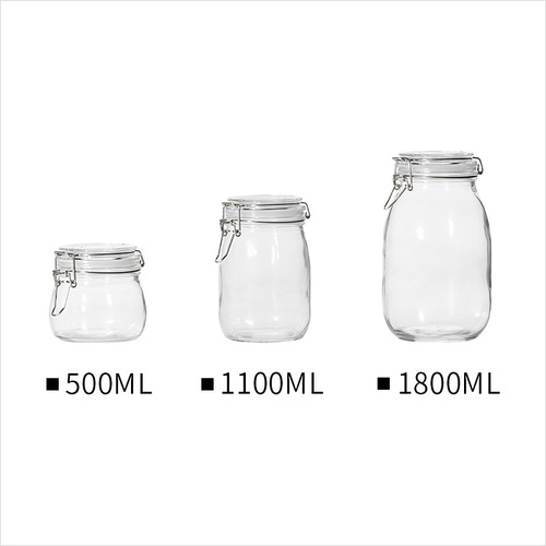 Sealed jar glass food bottle honey lemon passion fruit jar pickling crock with lid household storage jar