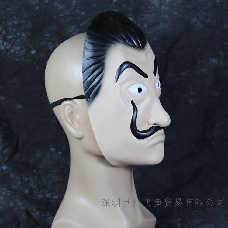 Dali látex máscara suave tarjeta casa Salvador Dali Halloween rendimiento apoyos fábrica suministro directo