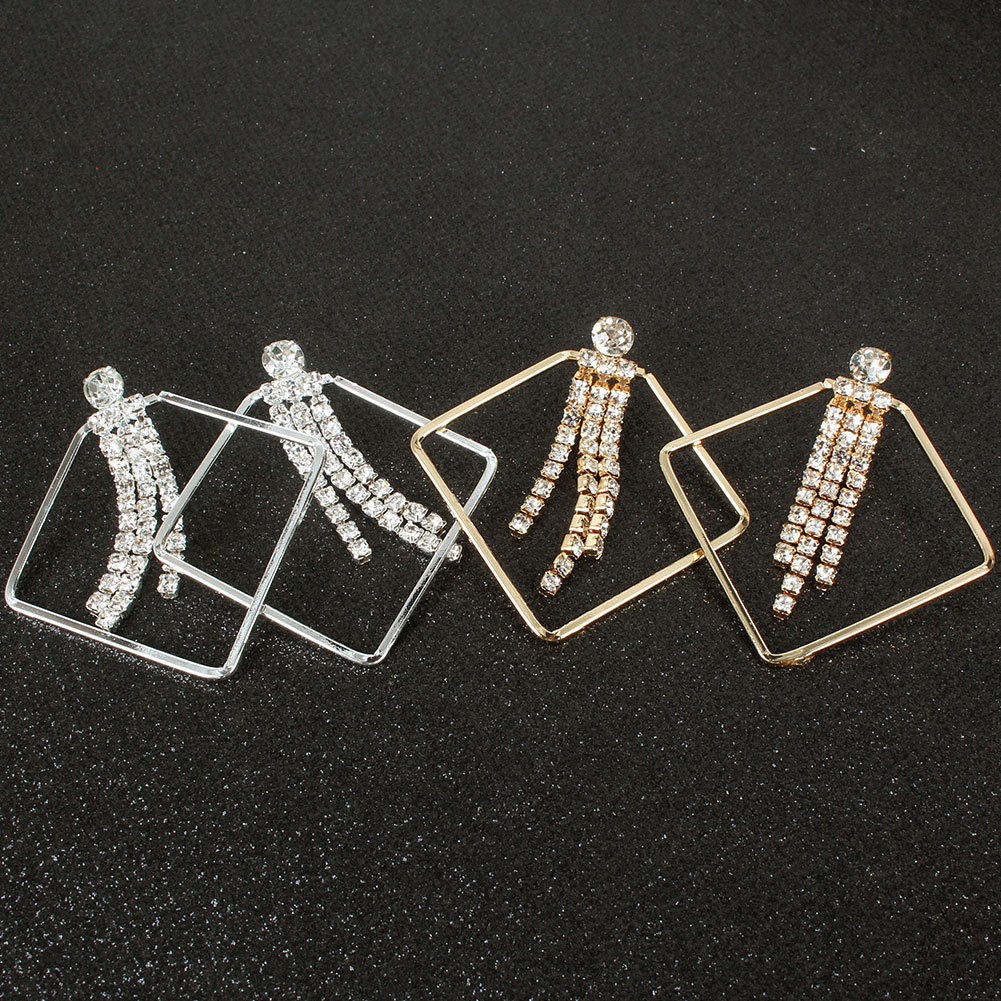 Creative Bohemian Alloy Geometric Diamond Retro Earrings Wholesale Nihaojewerly display picture 4