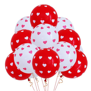 Valentine's Day Heart-shaped Printed Balloon Creative Wedding New Wedding Room Arrangement Supplies Celebration Decoration Wedding Latex Balloon