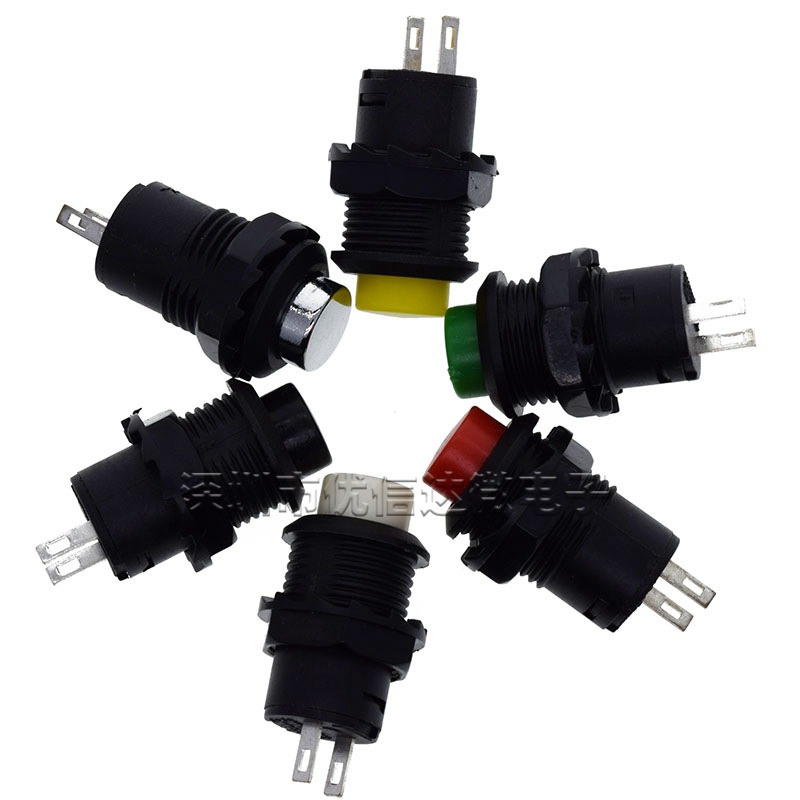 按钮开关DS-425/DS-428/427自锁无锁自复位点动电源按键12MM开关