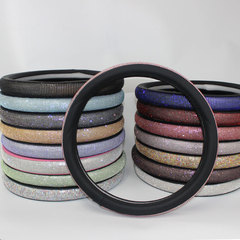 Water Diamond Steering Wheel Cover Car Interior Diamond-embellished with Drilled Stones Women's Car Decorative Accessories Universal Type