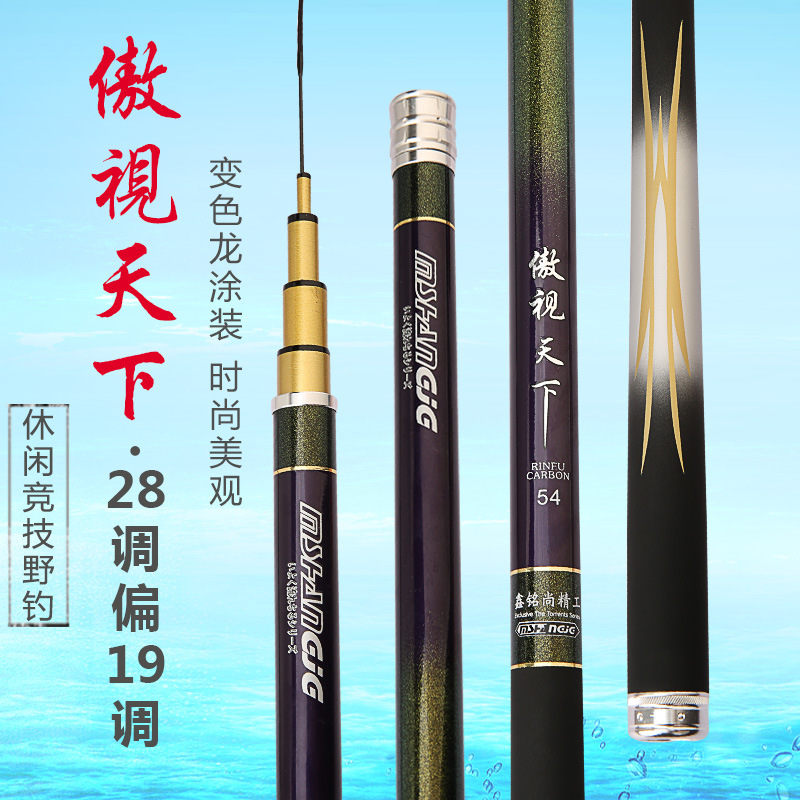 厂家批发实体供货高碳逆28偏19调5H鱼竿轻硬碳素鲤鱼竿黑坑台钓竿