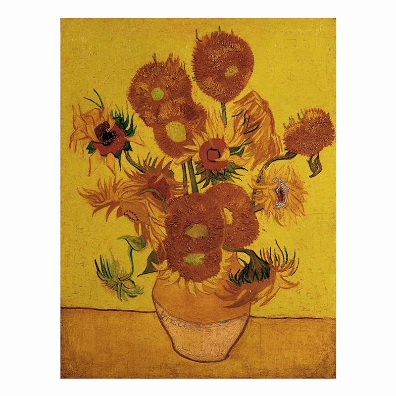 [ F098 ]van gogh Sunflower poster Retro character Kraft paper series bar Cafe Decorative painting