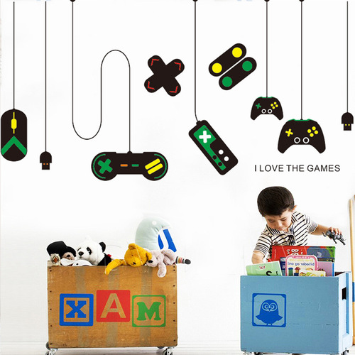 厂家批发新款跨境新款游戏机游戏手柄装饰吊灯儿童房墙贴画KS6748