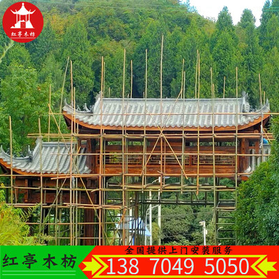 定制防腐木門樓牌坊仿古進村景區入口火鍋店古建實木牌樓戶外門牌
