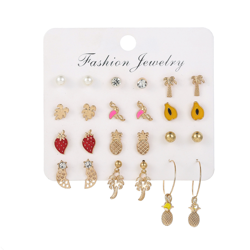 Korean Style Coconut Fruit Earrings Fashion All-match Jewelry Set display picture 6