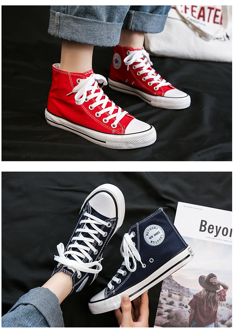 Unisex Fashion Solid Color Round Toe Canvas display picture 6