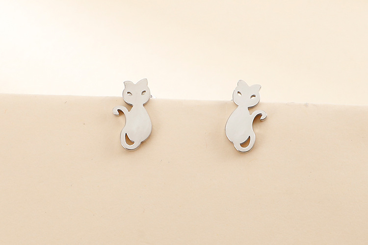 Stall Goods Live Supply Stainless Steel Cute Pet Kitty Necklace Female Fashion Creative Cat Ornament