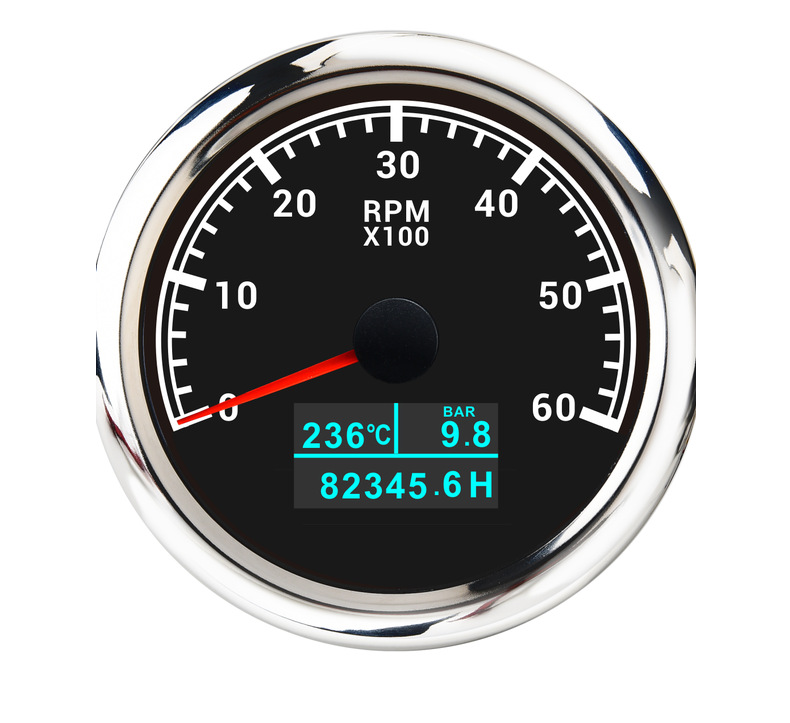 Automotive 6K Tachometer Generator Engineering Machinery Tachometer Water Temperature Hydraulic Three-In-One Multi-Function Tachometer 85mm