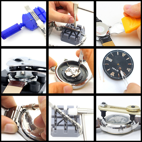 Watch repair tool set, watch repair and disassembly 16-piece set, watch disassembly tool, lower back cover, watch chain tool set, 9-piece set