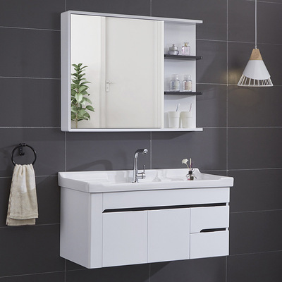Modern minimalist oak Bathroom cabinet Washbasin hand sink Mirror cabinet solid wood Container handling combination TOILET Wash station