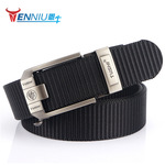 新款青年休闲时尚尼龙腰带 无孔无牙合金自动扣休闲百搭户外 皮带
