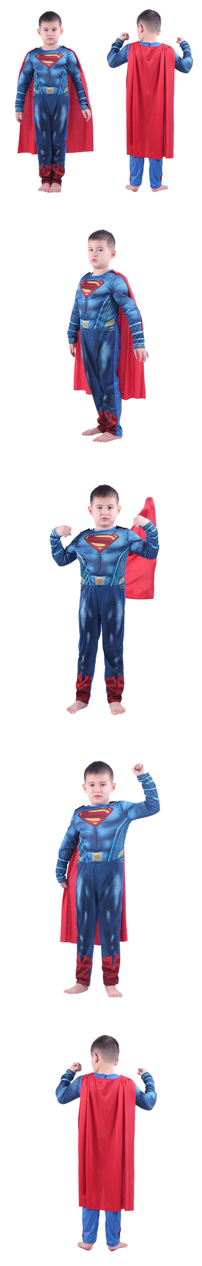 Children's Superman Performance Costume Marvel Steel Body of America Team COSPLAY COSPLAY Stage Performance Costume