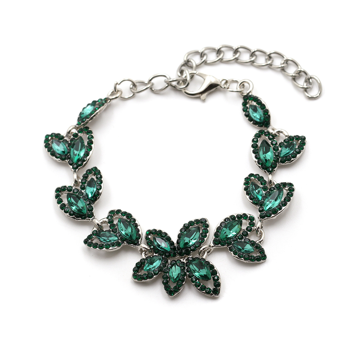 Bijoux De Mode Créatif Alliage Diamant Feuille Bracelet En Gros Nihaojewelry display picture 4