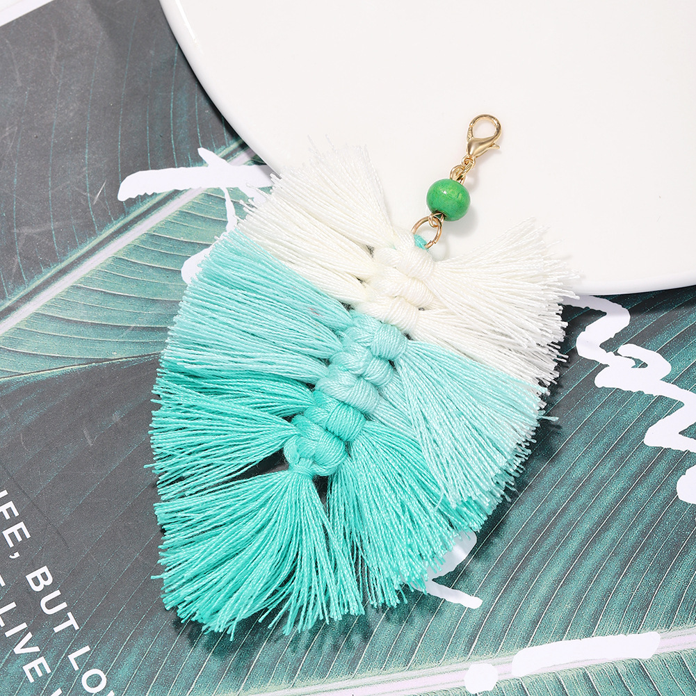 Bohemian Holiday Style New Handmade Cord Woven Colorful Tassel Pendant Key Chain Wholesale display picture 14