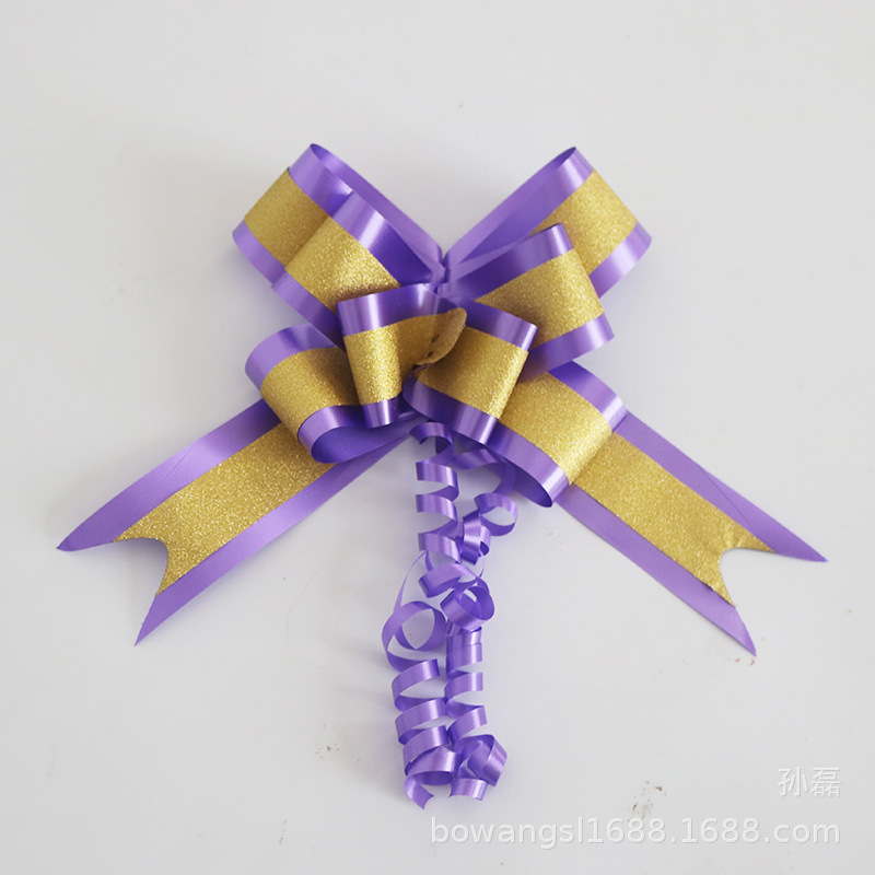 Nuevo gran doble capa brillo plata cebolla arco mano tire flor de la boda regalo del coche de la flor embalaje ramo tire de la flor 5cm