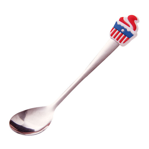 Creative stainless steel cartoon small spoon children's cute small tableware ice cream coffee stirring spoon small gift wholesale