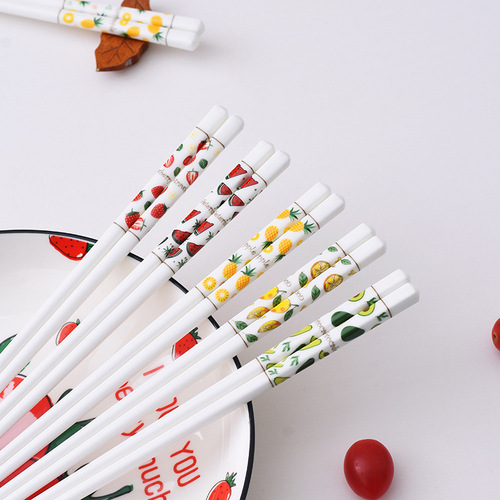 New summer fruit ceramic chopsticks for home use no paint no wax high temperature sterilization family pack pattern gift box