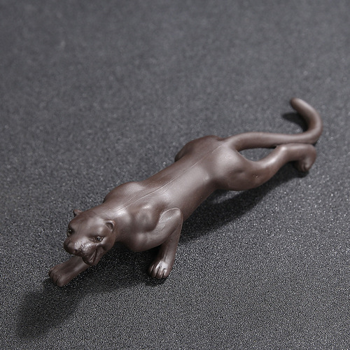 Creative purple clay tea pet cheetah fortune town house tea table accessories tea table fine tea ceremony can raise handmade decorative ornaments