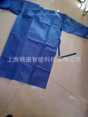蓝色SMMS无纺布机器热合隔离手术衣厚款SMMS无纺布手术衣现货