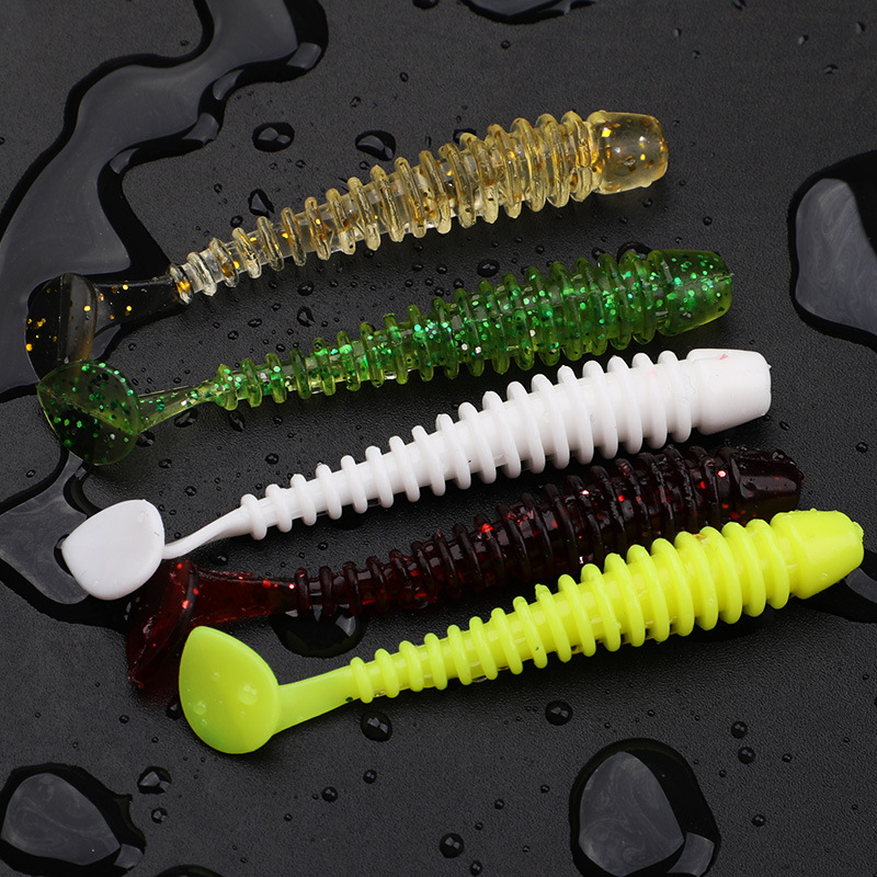 Shallow diving Paddle Tail Lures 10 Colors Soft Plastic Baits Bass Trout Saltwater Sea Fishing Lure