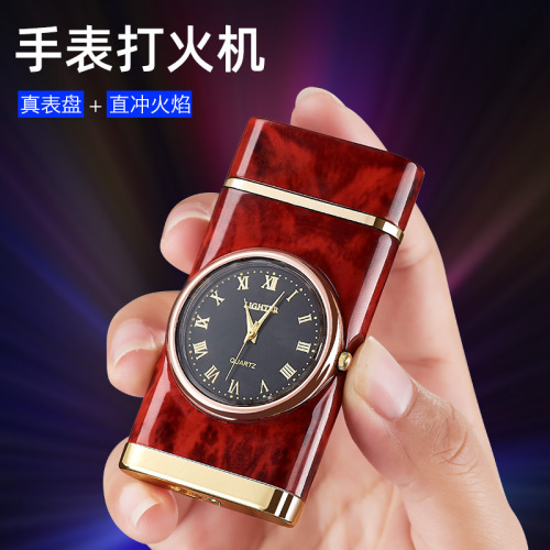 602 watch direct charging inflatable lighter real dial blue light multifunctional lighter personality