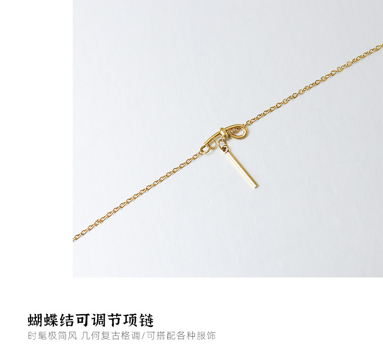 High-quality Tassel Bow Light Luxury Titanium Steel Necklace display picture 4