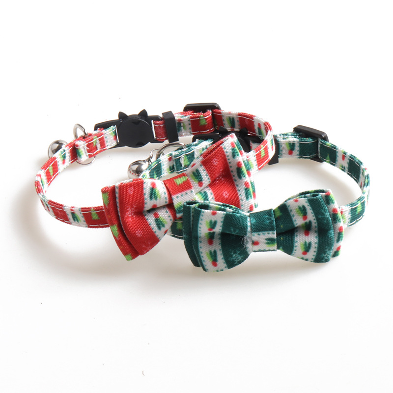 Aminger Pet Collar Christmas Series Cat Collar With Bell Christmas Fruit Snowflake Cat Collar