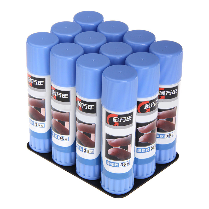 金万年学生固体胶36g大号胶棒高粘耐用胶水K-6108A固体胶棒12支装