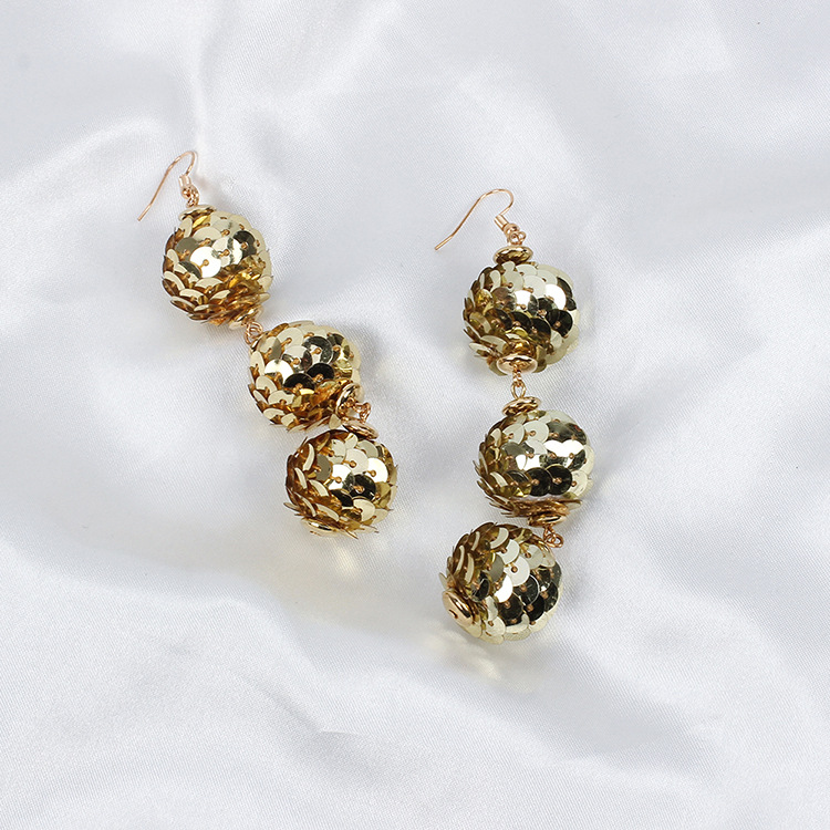 Punk Super Glitter Ball Tassel Earrings Disco Dancing Style Retro Hong Kong Style display picture 3