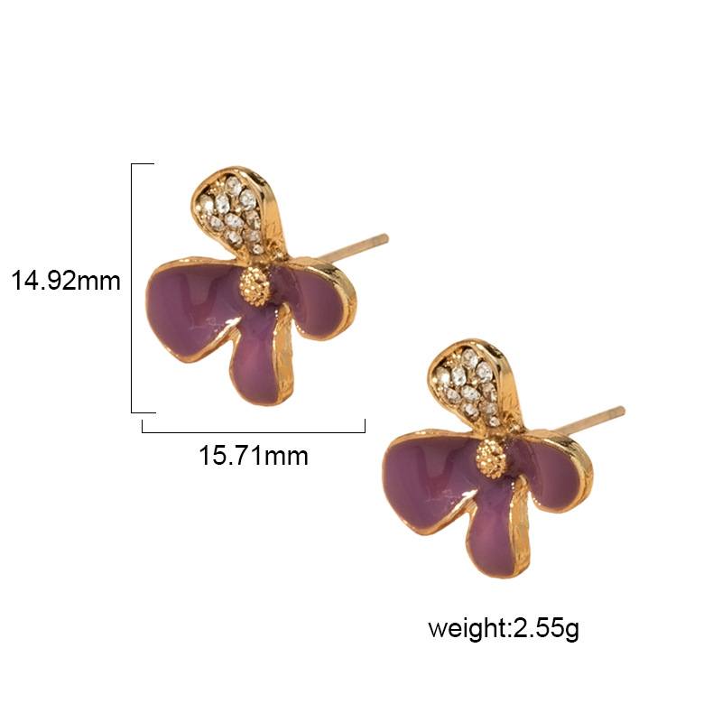 Pendientes De Diamantes De Flores De Moda Con Aguja De Plata S925 display picture 6